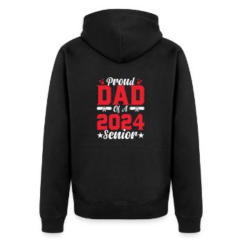 Funny proud father of a graduation gift - Unisex Premium Organic Zip Hoodie - black - Back - Nico (187cm)