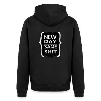 humor happy present idea disc brake gift - Unisex Premium Bio Zip Hoodie - Schwarz - Hinten - Nico (187cm)