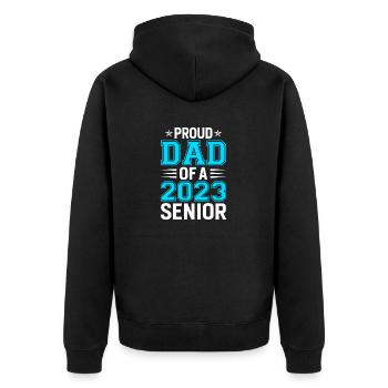 Lustige Stolzer Vater Eines Abschlussgeschenks - Unisex Premium Bio Zip Hoodie - Schwarz - Hinten - Nico (187cm)