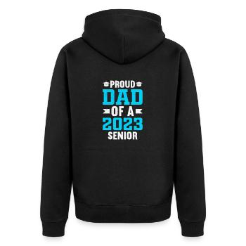 Lustige Stolzer Vater Eines Abschlussgeschenks - Unisex Premium Bio Zip Hoodie - Schwarz - Hinten - Nico (187cm)