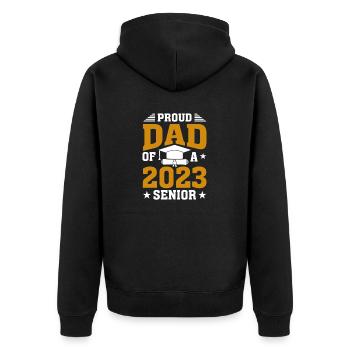 Lustige Stolzer Vater Eines Abschlussgeschenks - Unisex Premium Bio Zip Hoodie - Schwarz - Hinten - Nico (187cm)