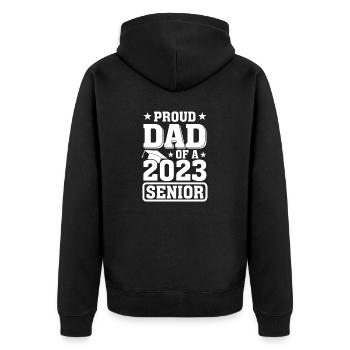Lustige Stolzer Vater Eines Abschlussgeschenks - Unisex Premium Bio Zip Hoodie - Schwarz - Hinten - Nico (187cm)