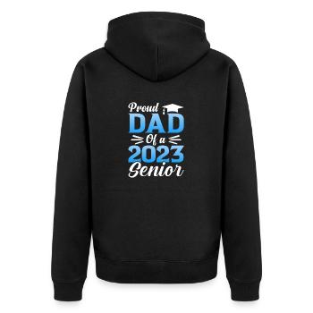 Lustige Stolzer Vater Eines Abschlussgeschenks - Unisex Premium Bio Zip Hoodie - Schwarz - Hinten - Nico (187cm)