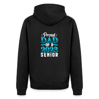 Lustige Stolzer Vater Eines Abschlussgeschenks - Unisex Premium Bio Zip Hoodie - Schwarz - Hinten - Nico (187cm)