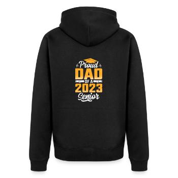 Lustige Stolzer Vater Eines Abschlussgeschenks - Unisex Premium Bio Zip Hoodie - Schwarz - Hinten - Nico (187cm)