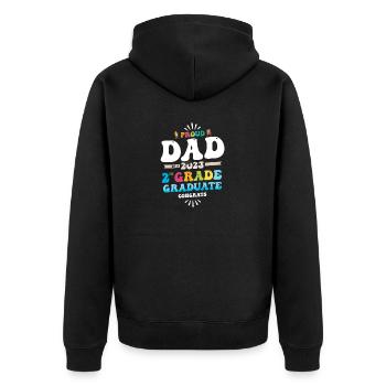 Proud Dad of a 2nd Grade Class of 2023 Graduation - Unisex Premium Organic Zip Hoodie - black - Back - Nico (187cm)