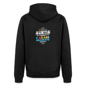 Proud Auntie of a 2nd Grade Class of 2023 - Unisex Premium Organic Zip Hoodie - black - Back - Nico (187cm)
