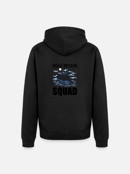 Walbeobachter Spruch Wal Fans Buckelwale - Unisex Premium Bio Zip Hoodie - Schwarz