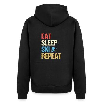 Manger dormir Ski Répéter - Veste à capuche bio Premium Unisexe - noir - Dos - Nico (187cm)