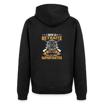 Amusant Chasse au Sanglier Chasseur humoristique - Veste à capuche bio Premium Unisexe - noir - Dos - Nico (187cm)
