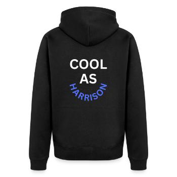 Cool as Harrison Name - Unisex Premium Organic Zip Hoodie - black - Back - Nico (187cm)