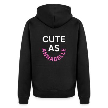Cute as Annabelle Name - Unisex Premium Organic Zip Hoodie - black - Back - Nico (187cm)