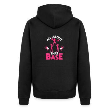 Frauen Squad Funny Cheerleading All About That - Unisex Premium Bio Zip Hoodie - Schwarz - Hinten - Nico (187cm)