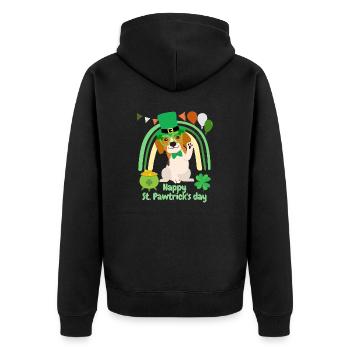 Fun beagle dog st patrick’s day Irish green paddy - Veste à capuche bio Premium Unisexe - noir - Dos - Nico (187cm)