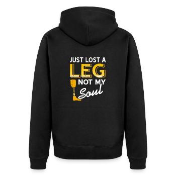 Just Lost A Leg Not My Soul Cool Retro Prosthesis - Unisex Premium Organic Zip Hoodie - black - Back - Nico (187cm)