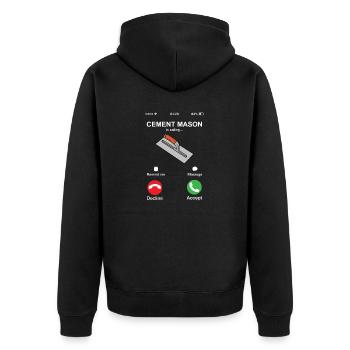 Cement Mason appelle un drôle de travailleur de la construction - Veste à capuche bio Premium Unisexe - noir - Dos - Nico (187cm)