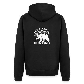 I'd rather hunt bears Cool bear hunter - Unisex Premium Organic Zip Hoodie - black - Back - Nico (187cm)