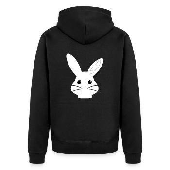 Wonderland Bunny Dessin animé Pâques Mignon - Veste à capuche bio Premium Unisexe - noir - Dos - Nico (187cm)