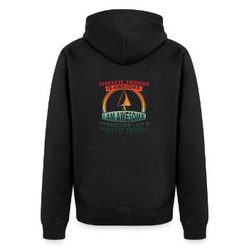 Concrete Finisher Is Awesome Humor Cement Mason - Unisex Premium Organic Zip Hoodie - black - Back - Nico (187cm)