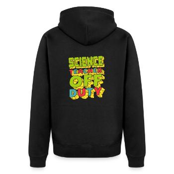Professeur de sciences OFF Duty Retro Teacher Designs - Veste à capuche bio Premium Unisexe - noir - Dos - Nico (187cm)
