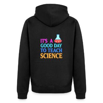 Une bonne journée pour enseigner la science rétro professeur de sciences - Veste à capuche bio Premium Unisexe - noir - Dos - Nico (187cm)