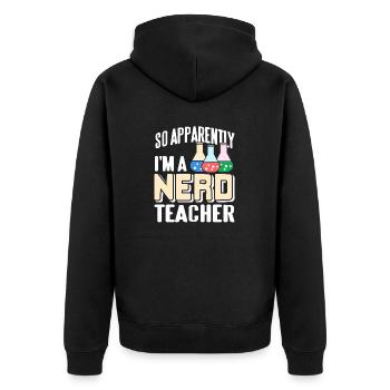 Donc, apparemment, je suis un professeur nerd drôle de science - Veste à capuche bio Premium Unisexe - noir - Dos - Nico (187cm)
