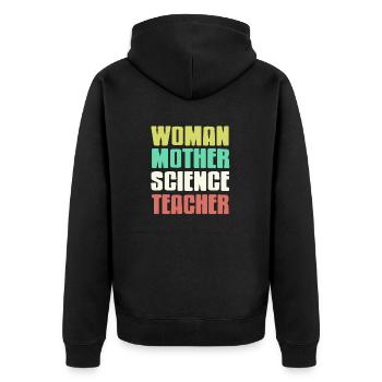 Femme Mère Enseignante Science Rétro Teacher Designs - Veste à capuche bio Premium Unisexe - noir - Dos - Nico (187cm)