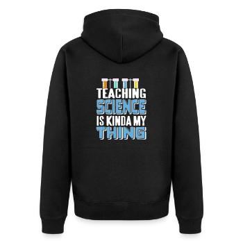 Enseigner les sciences est un peu mon truc Professeur rétro - Veste à capuche bio Premium Unisexe - noir - Dos - Nico (187cm)