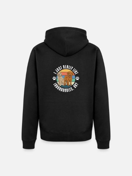 Labradoodle Hund - Unisex Premium Bio Zip Hoodie - Schwarz
