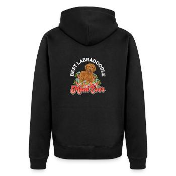 Labradoodle Dog - Unisex Premium Organic Zip Hoodie - black - Back - Nico (187cm)