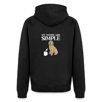 Labradoodle Dog - Unisex Premium Organic Zip Hoodie - black - Back - Nico (187cm)