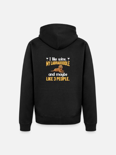 Labradoodle Dog - Unisex Premium Organic Zip Hoodie - black