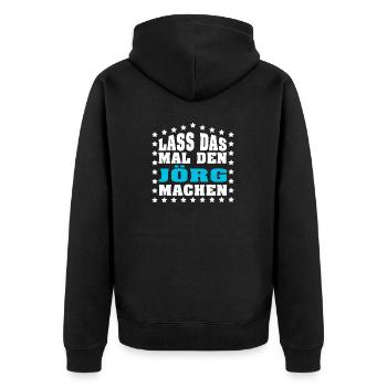 Lass das mal den JÖRG machen Vornamen Spruch - Unisex Premium Bio Zip Hoodie - Schwarz - Hinten - Nico (187cm)