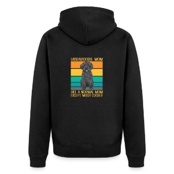 Labradoodle Dog - Unisex Premium Organic Zip Hoodie - black - Back - Nico (187cm)