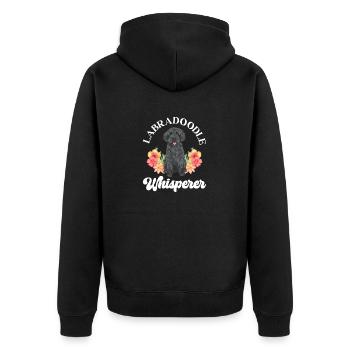 Labradoodle Dog - Unisex Premium Organic Zip Hoodie - black - Back - Nico (187cm)