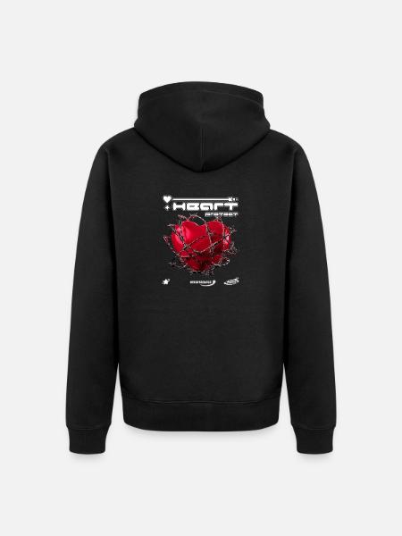 Heart Protect - Unisex Premium Bio Zip Hoodie - Schwarz