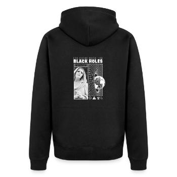 Black Holes Streetwear - Unisex Premium Bio Zip Hoodie - Schwarz - Hinten - Nico (187cm)