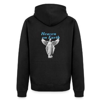 Heaven on earth statue - Unisex Premium Bio Zip Hoodie - Schwarz - Hinten - Nico (187cm)