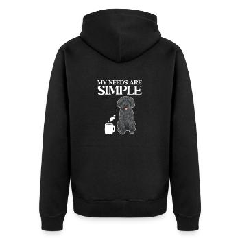 Labradoodle Dog - Unisex Premium Organic Zip Hoodie - black - Back - Nico (187cm)