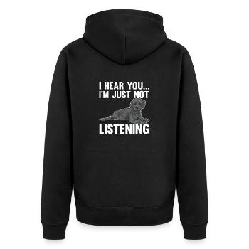 Labradoodle Dog - Unisex Premium Organic Zip Hoodie - black - Back - Nico (187cm)