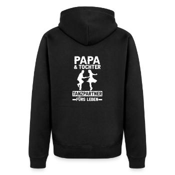 Tanzen Party Papa Tochter Vater Tänzer - Unisex Premium Bio Zip Hoodie - Schwarz - Hinten - Nico (187cm)