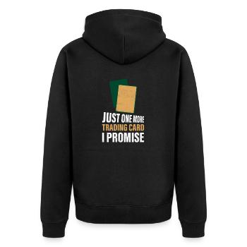 Just one more trading card I promise TCG - Unisex Premium Bio Zip Hoodie - Schwarz - Hinten - Nico (187cm)