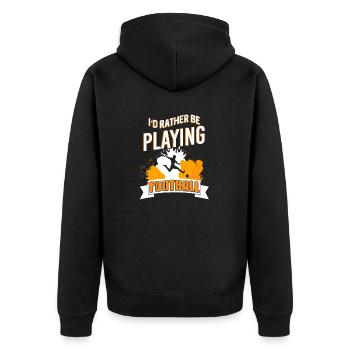 Je préfère jouer à FOOTBALL Cool Retro Player - Veste à capuche bio Premium Unisexe - noir - Dos - Nico (187cm)