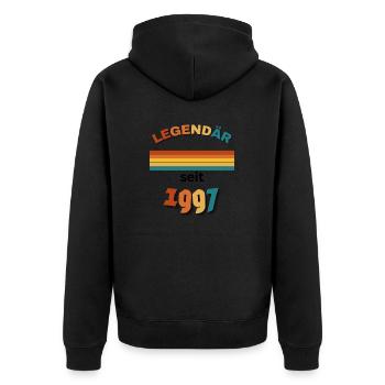 26th Birthday Man Woman 26 Years 1997 Geschenkidee - Unisex Premium Bio Zip Hoodie - Schwarz - Hinten - Nico (187cm)