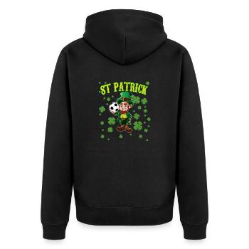 Enfants Soccer Drôle Green Leprechaun St Patricks Day - Veste à capuche bio Premium Unisexe - noir - Dos - Nico (187cm)