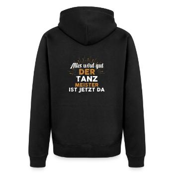 Tanzen Party Musik Tänzer - Unisex Premium Bio Zip Hoodie - Schwarz - Hinten - Nico (187cm)