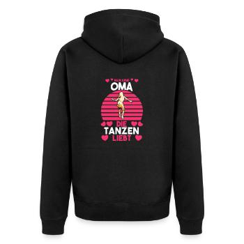 Tanzen Party Großmutter Oma Musik Tänzer - Unisex Premium Bio Zip Hoodie - Schwarz - Hinten - Nico (187cm)
