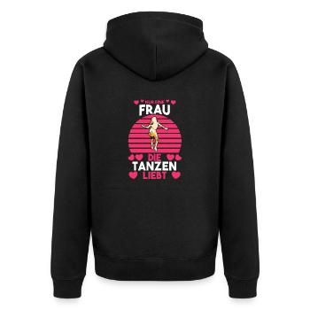 Tanzen Party Musik Tänzer - Unisex Premium Bio Zip Hoodie - Schwarz - Hinten - Nico (187cm)