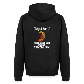 Tanzen Party Musik Tänzer - Unisex Premium Bio Zip Hoodie - Schwarz - Hinten - Nico (187cm)