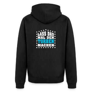 Lass das mal den TORBEN machen Vornamen Spruch - Unisex Premium Bio Zip Hoodie - Schwarz - Hinten - Nico (187cm)